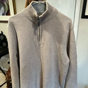 Eddie Bauer Men's Taupe Zip-Up Sweater